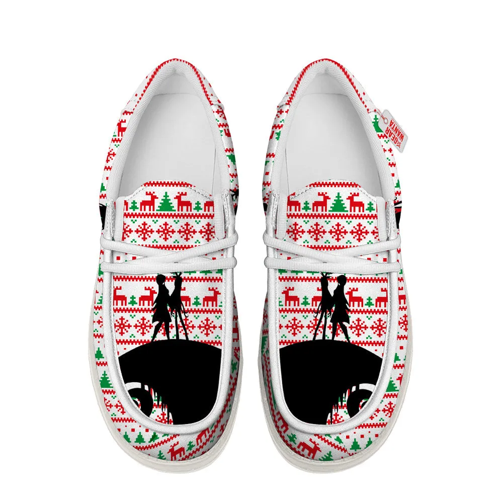 Spiral Hill Christmas Ugly Canvas Loafer Shoes