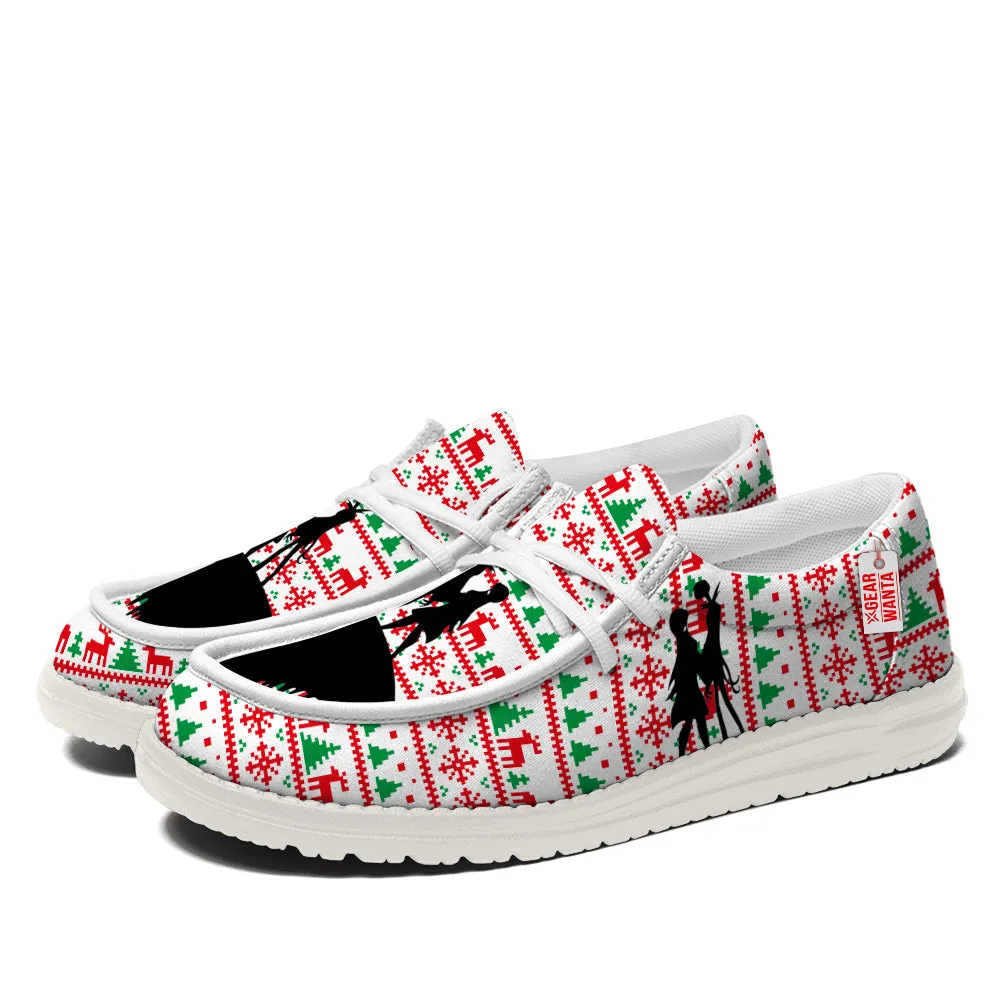 Spiral Hill Christmas Ugly Canvas Loafer Shoes