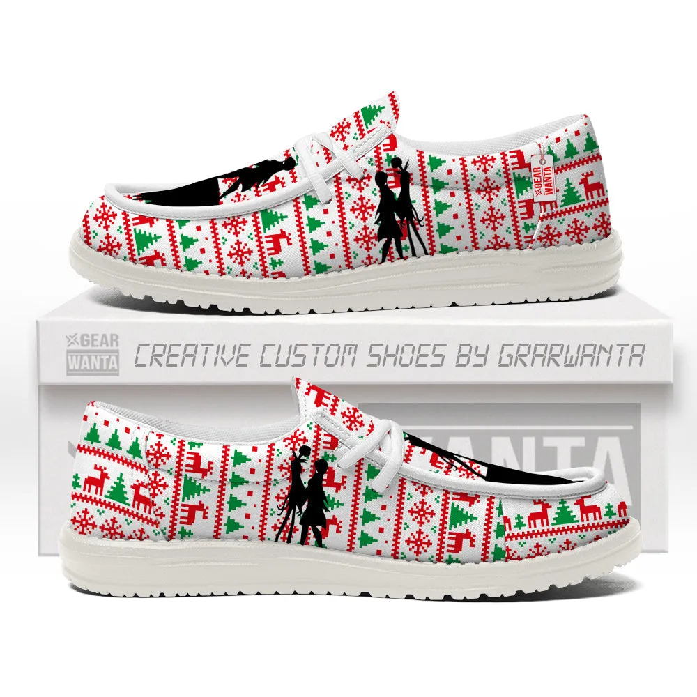 Spiral Hill Christmas Ugly Canvas Loafer Shoes