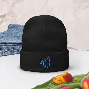 Spring Bunny Embroidered Beanie
