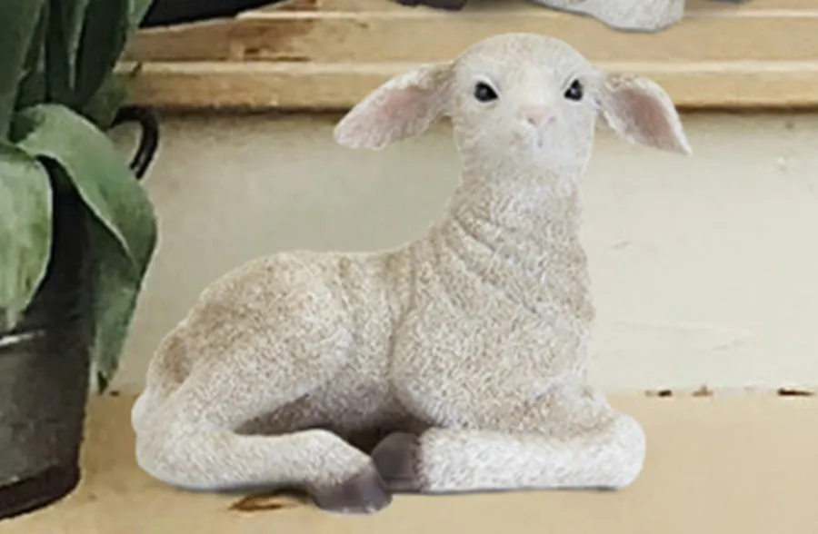 Spring Lamb Figurines, Set of 2