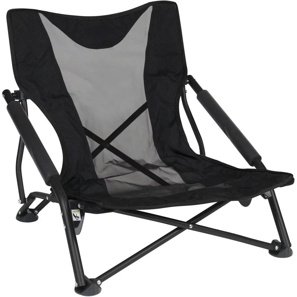 Stefin Portable Folding Camp Chair - Black, 250 lbs Capacity