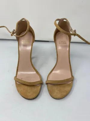 Stuart Weitzman Nudist Textured Camel Sandal