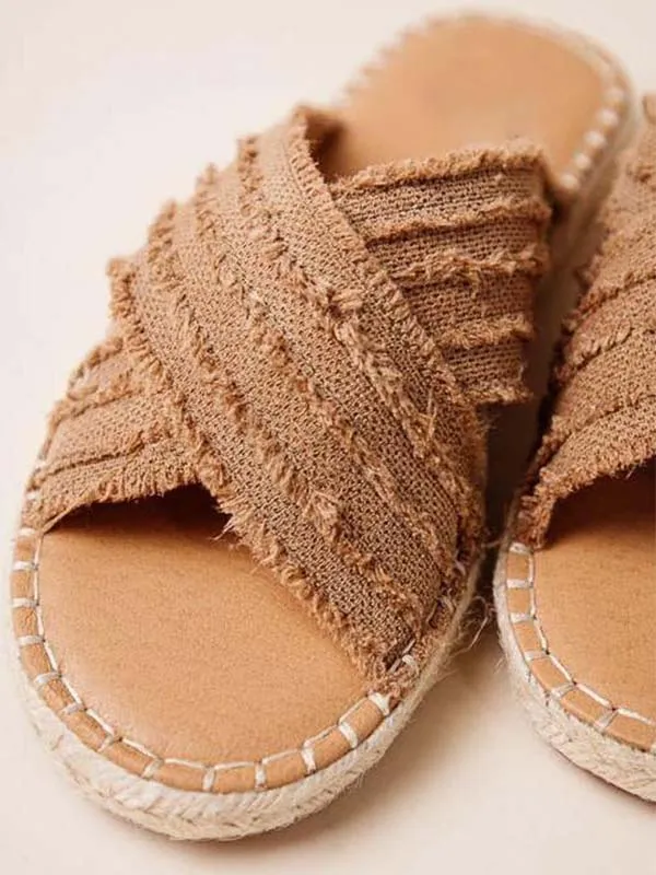 Stunncal Cleo Espadrille Slides(3 colors)