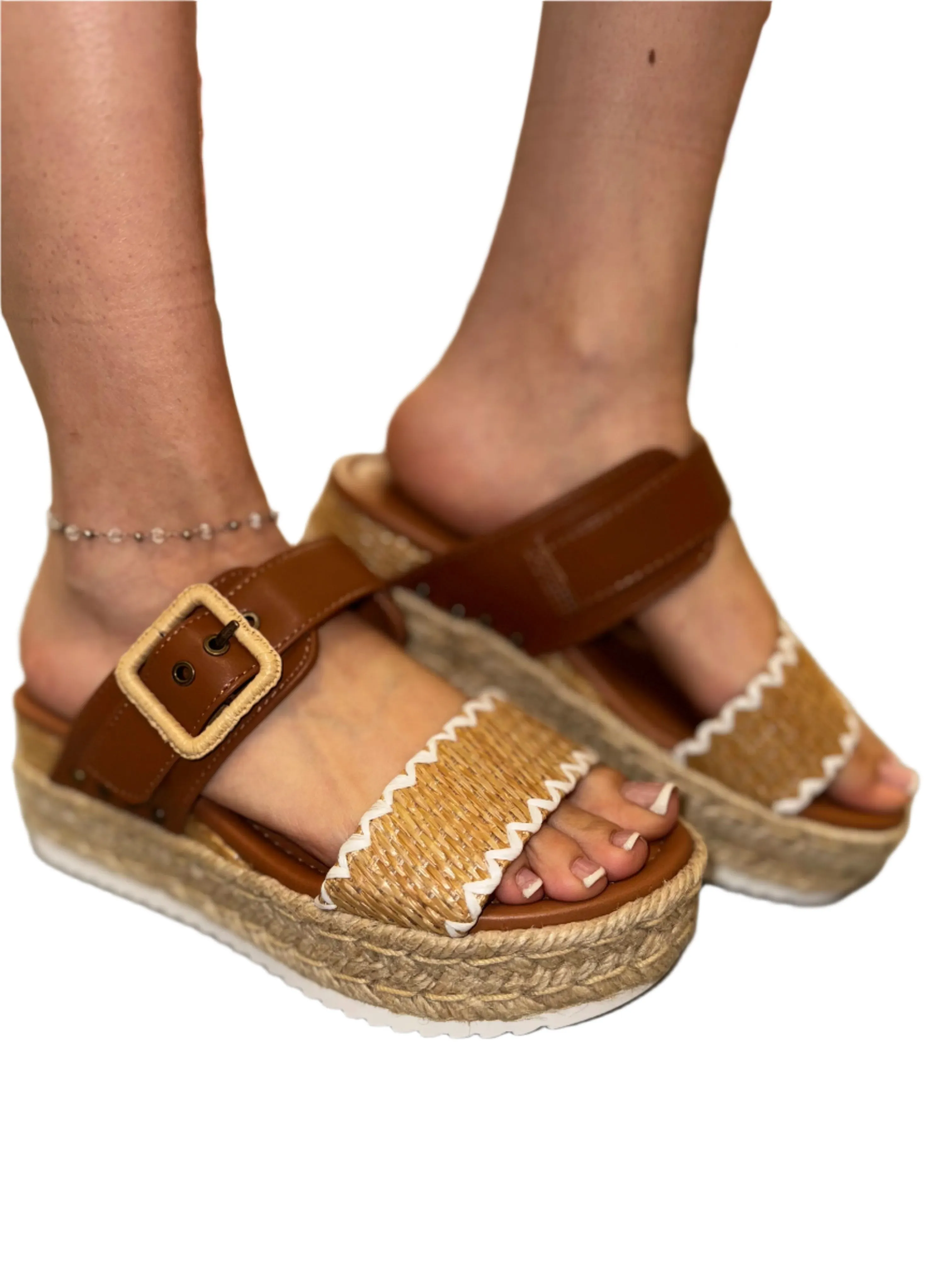 SUMMER WOVEN WEDGE HEEL WITH SIDE BUCKLE SAIL-S