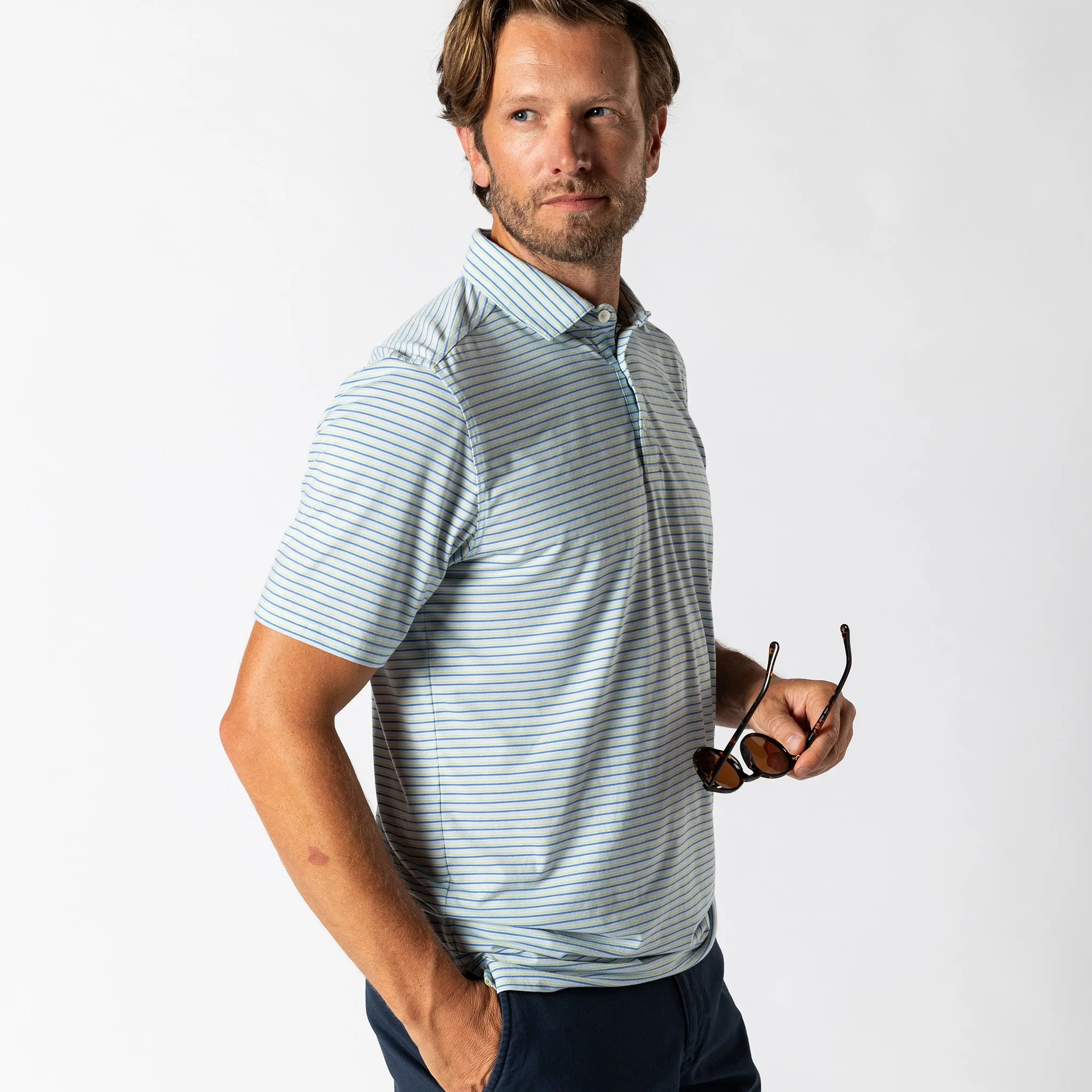 Summerford Performance Jersey Polo - Wharf Stripe