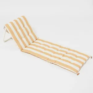 SUNNYLife Reclining Beach Chair Mango Bay Golden Mustard Stripe