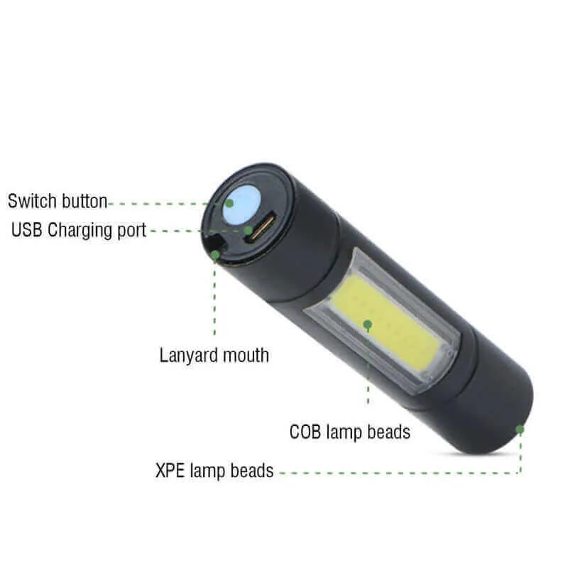 Super Bright Camping Torch Lamp COB Mini LED Flashlight