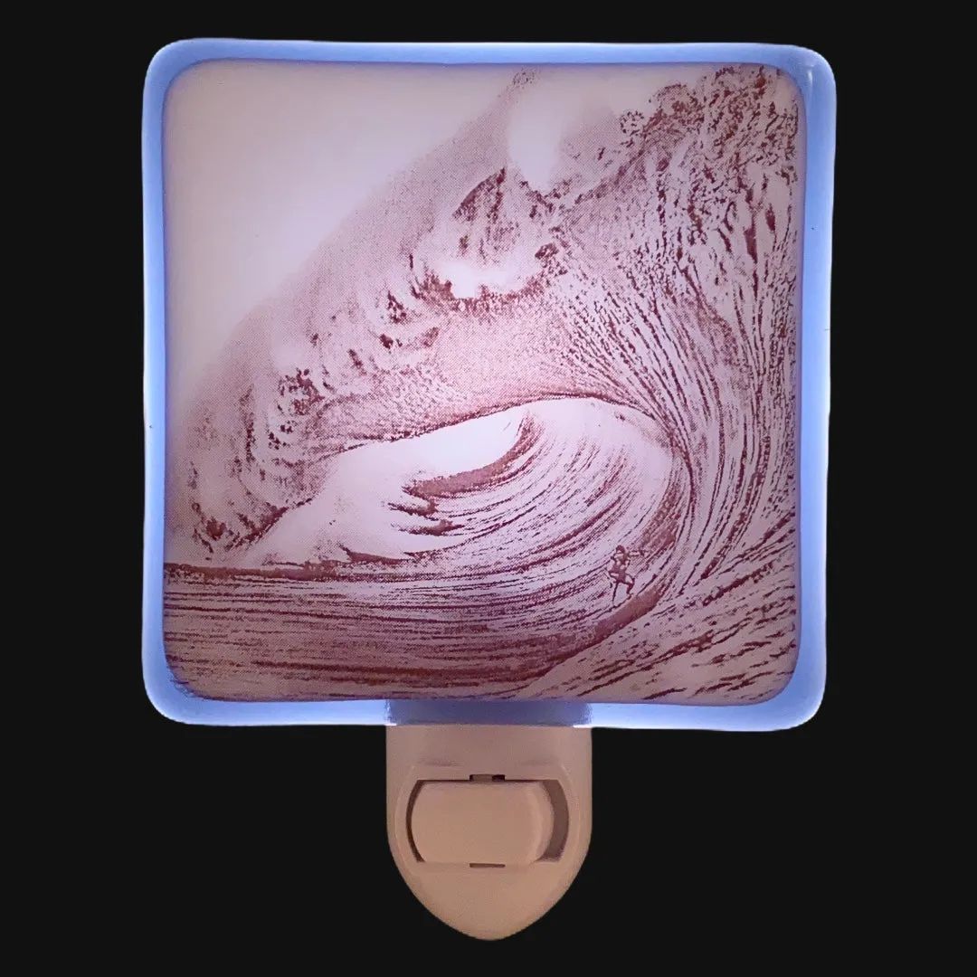 Surfer in Ocean Wave Night Light