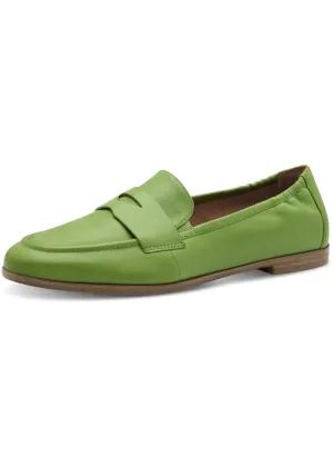 Tamaris Yvette Leather Loafers Apple Green