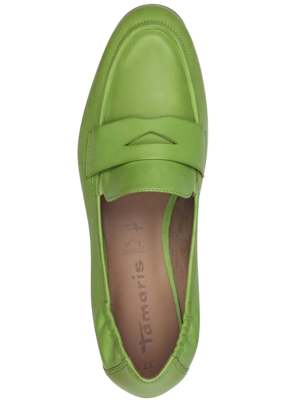 Tamaris Yvette Leather Loafers Apple Green
