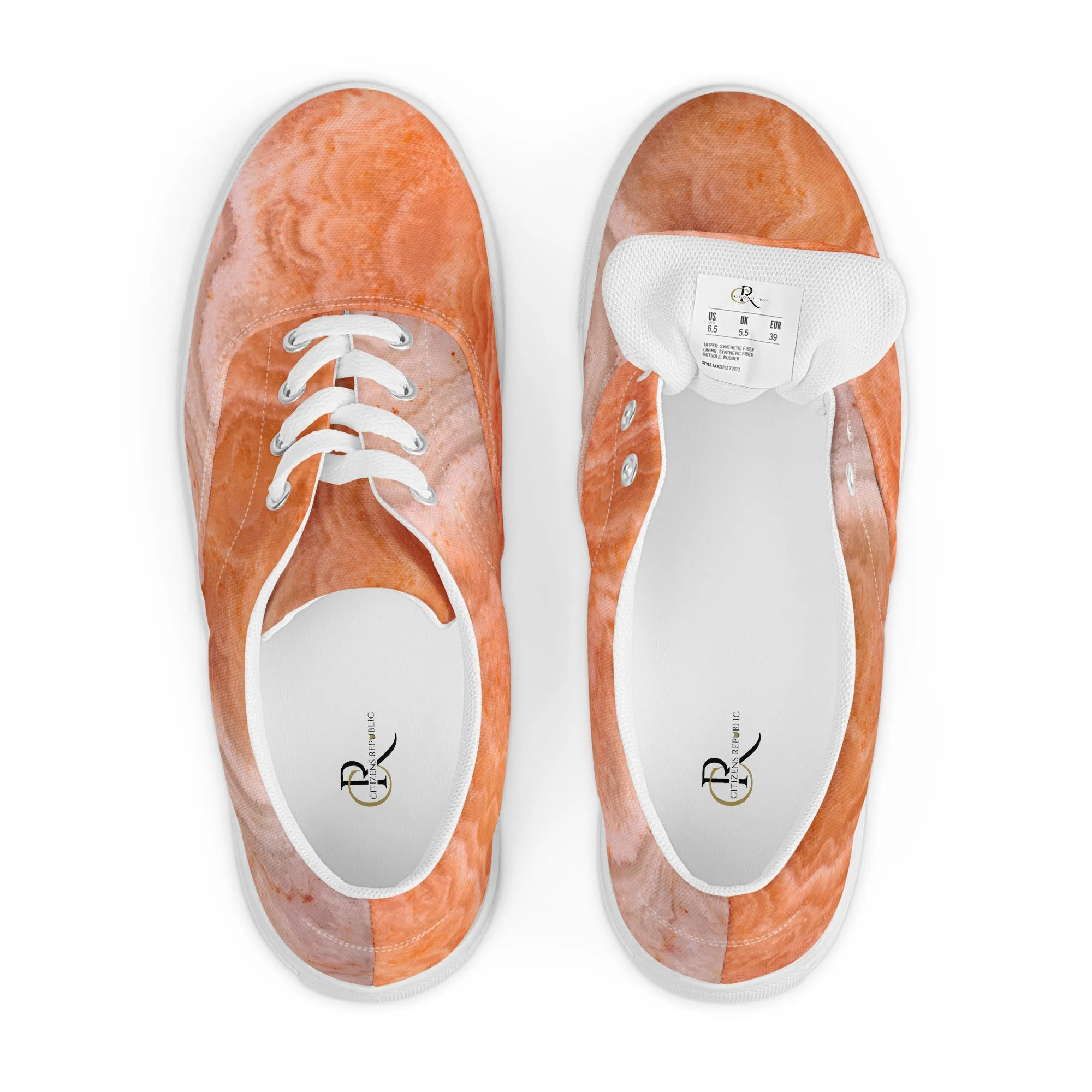 Tangerine Shorelines - Women’s canvas Lace-Ups