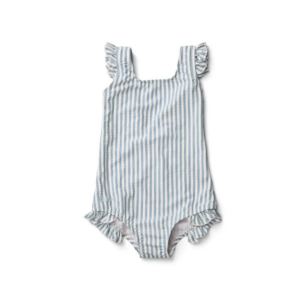 Tanna Swimsuit - Y/D stripe: Sea blue/white
