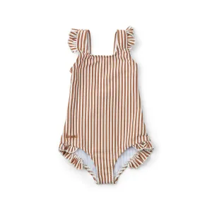 Tanna Swimsuit - Y/D stripe: Terracotta/creme de la creme