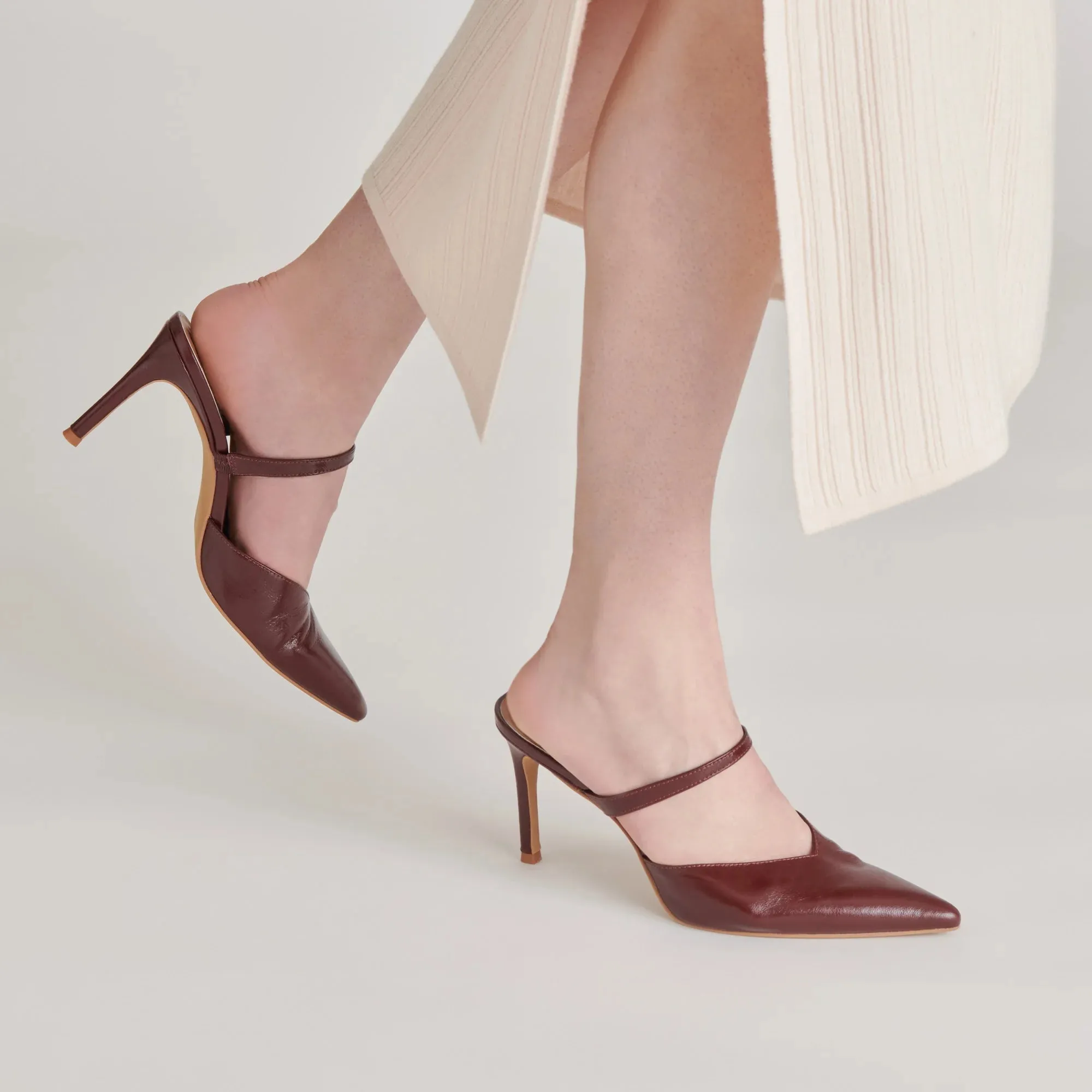 The Kanika Heels by Dolce Vita - Burgundy Crinkle