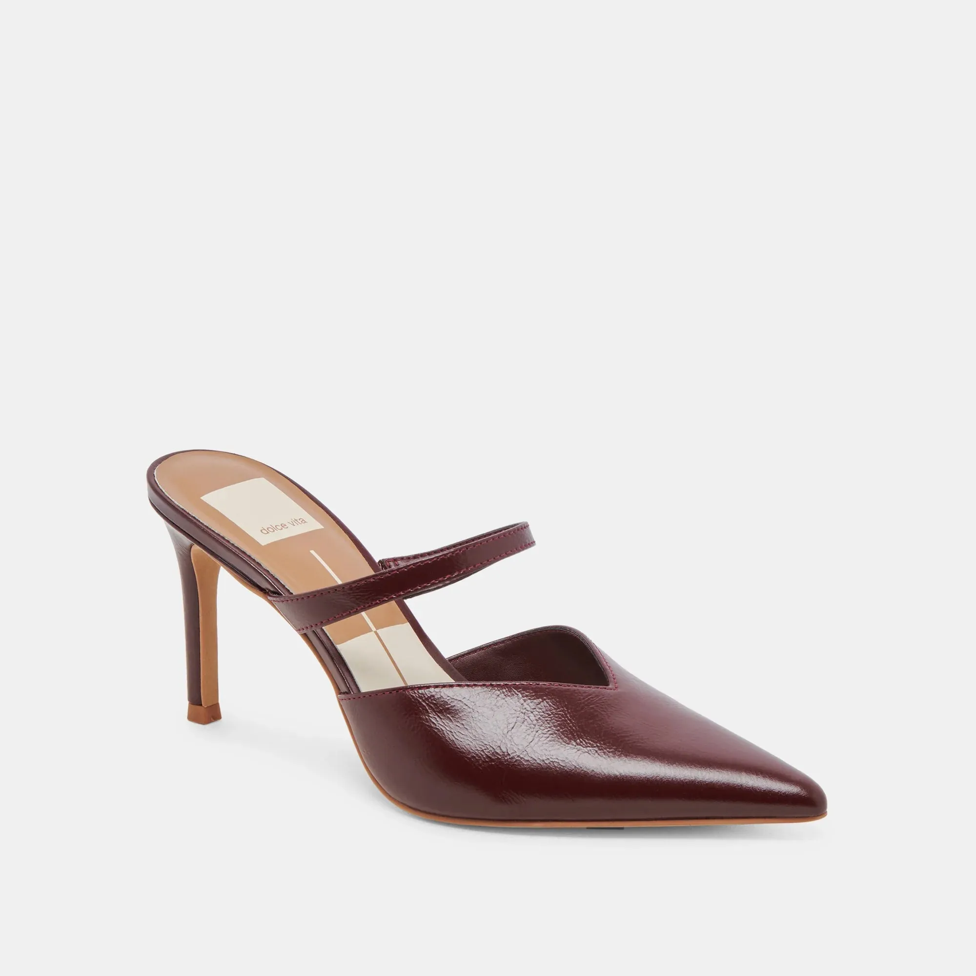 The Kanika Heels by Dolce Vita - Burgundy Crinkle