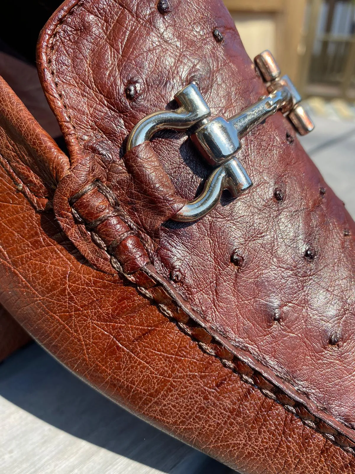 The Road Runner Ostrich Driving Shoes