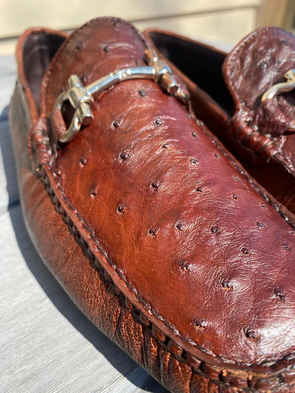 The Road Runner Ostrich Driving Shoes