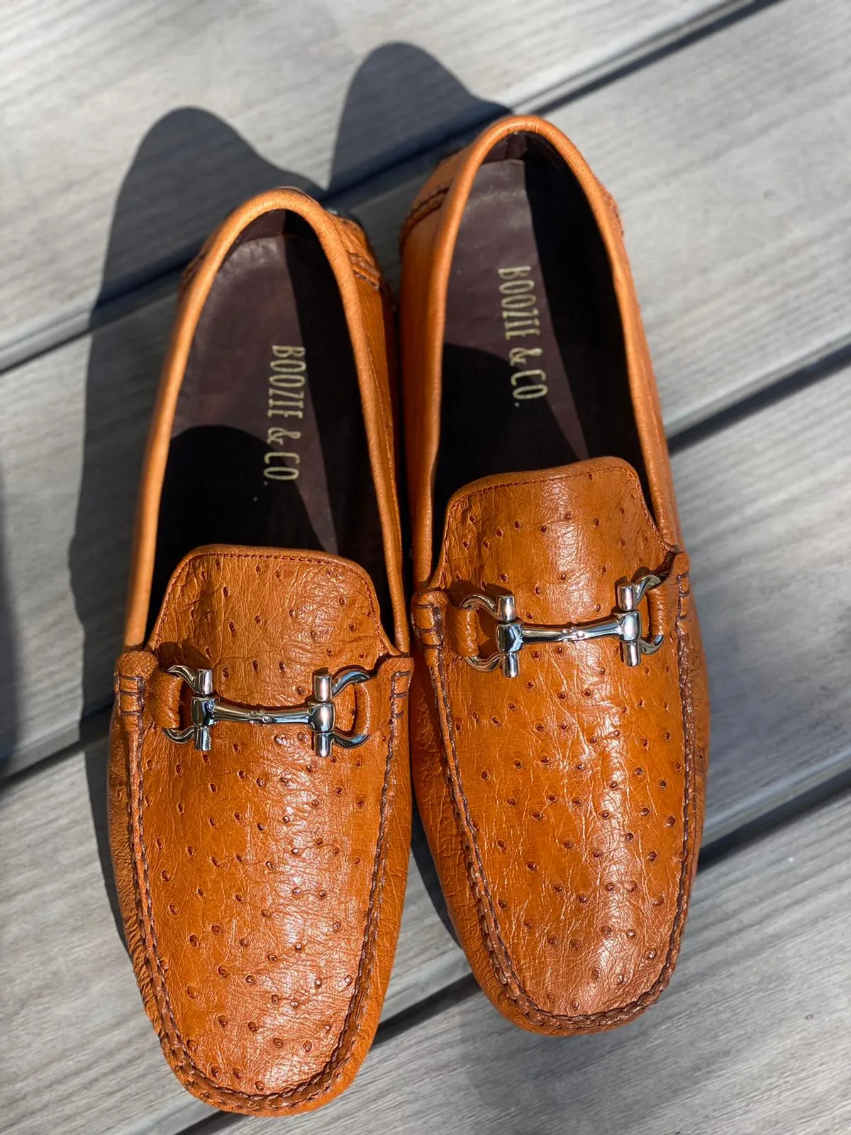 The Road Runner Ostrich Driving Shoes