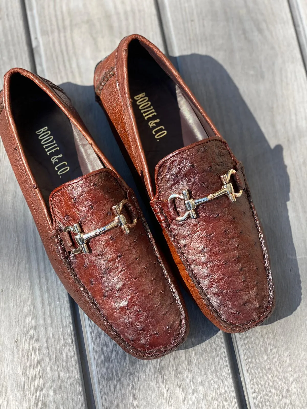 The Road Runner Ostrich Driving Shoes