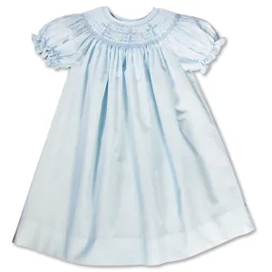 Three Crosses Light Blue Smocked Bishop