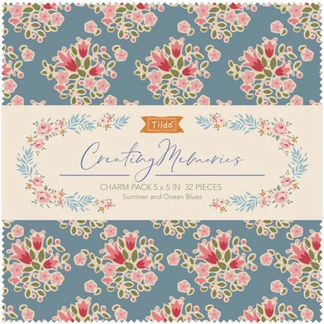 Tilda Creating Memories Fabric | 5'' Charm Pack | Summer (32)