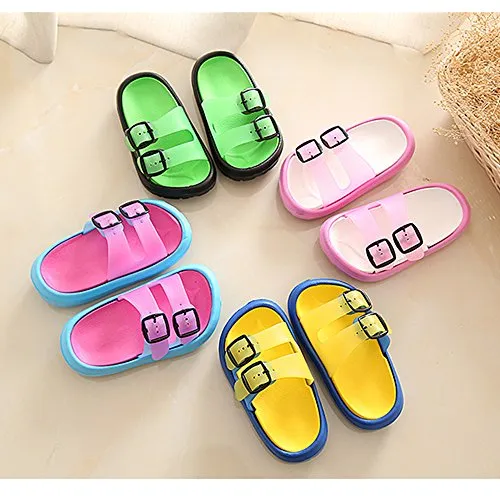 Toddler Boy Girl Sandals Non-Slip Lightweight Shower Pool Summer Slippers（Rose Red）