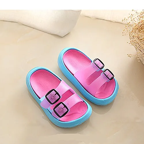Toddler Boy Girl Sandals Non-Slip Lightweight Shower Pool Summer Slippers（Rose Red）