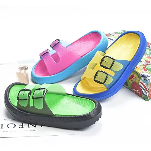 Toddler Boy Girl Sandals Non-Slip Lightweight Shower Pool Summer Slippers（Rose Red）