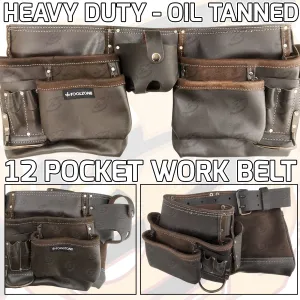TOOLZONE  DOUBLE LEATHER WORK BELT