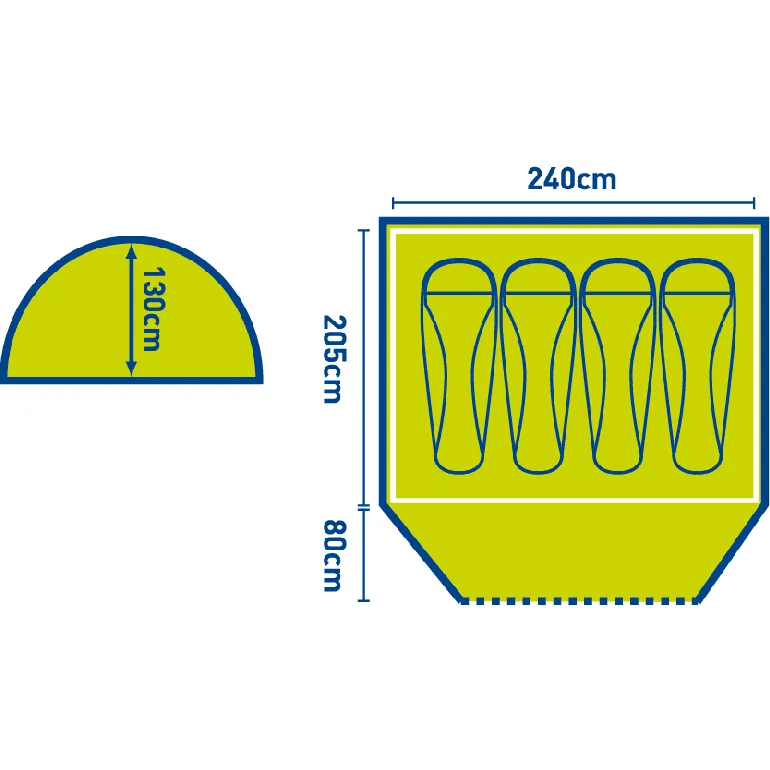 Trespass Ghabhar 4 Man Tent (Dolphin)