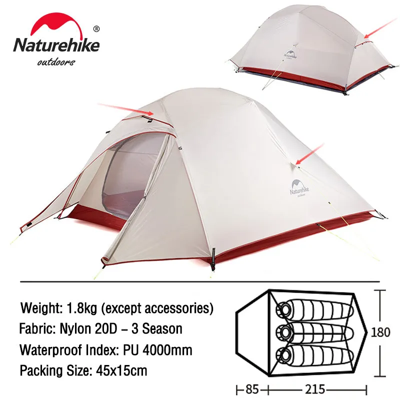 Ultralight Backpacking Waterproof Wild Camping Hiking Travel Tent