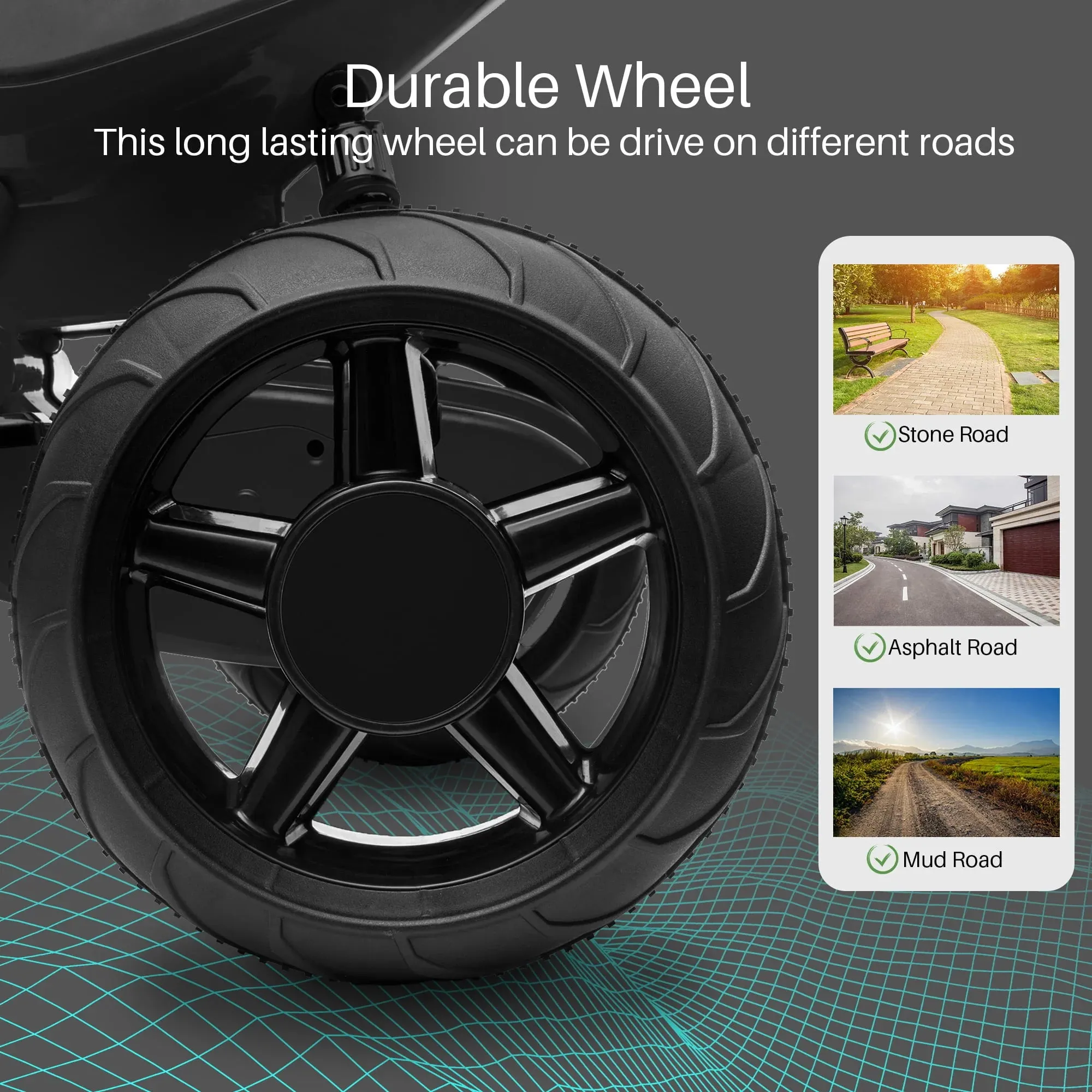 Upgraded 2025 | 24V ATV Ride On Car | Upgraded Motors | Leather Seat | Rubber Wheels | LED Lights