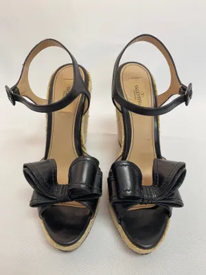 Valentino Bow Accented Wedge Espadrilles