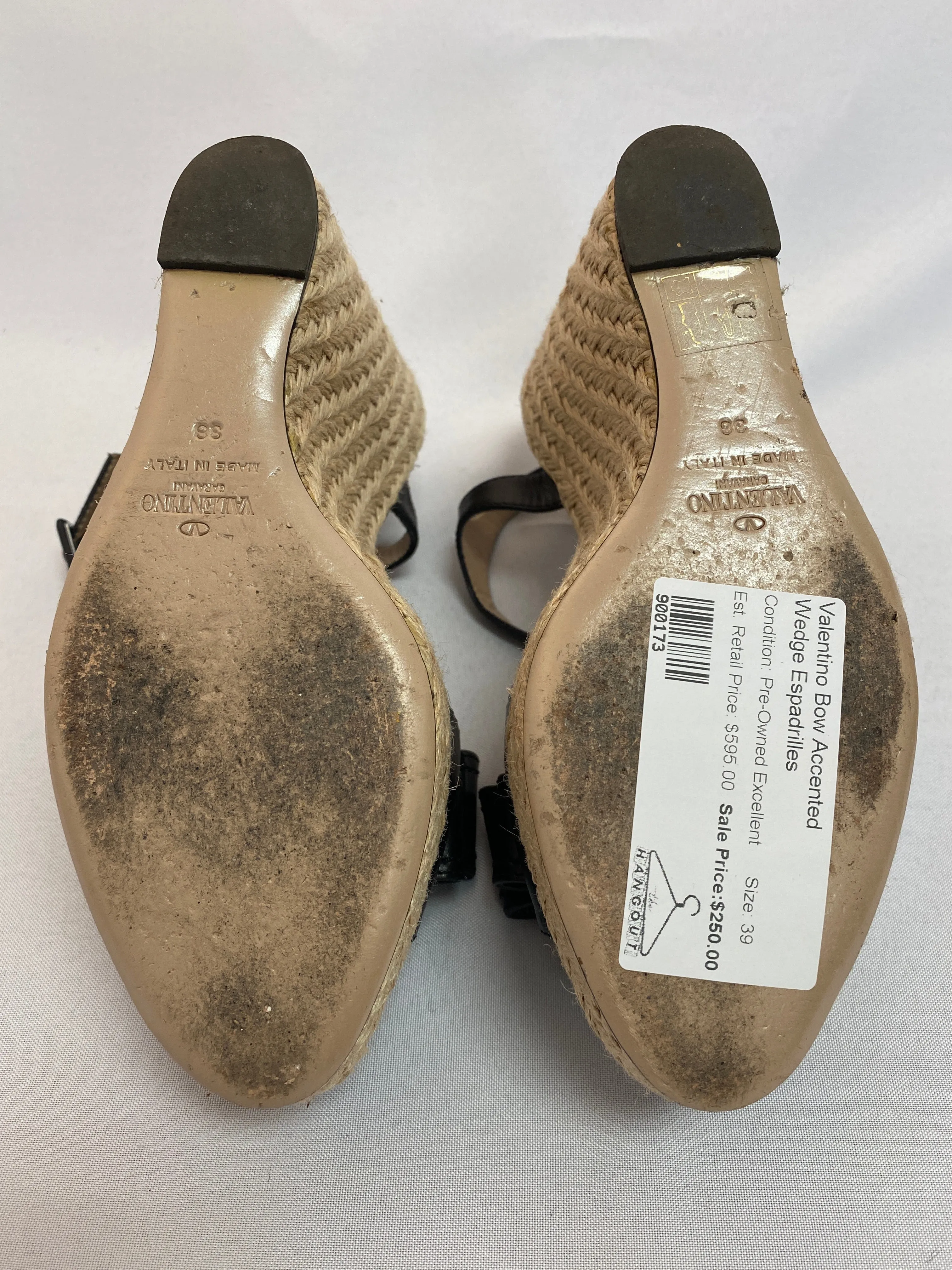 Valentino Bow Accented Wedge Espadrilles