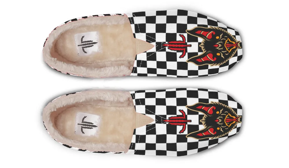 Vampire Bat Checkered Winter Casual Shoes