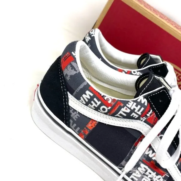 VANS Old Skool Shoe Casual Low Top Canvas Suede Red Black Men's Size VN0A4U3BWZ4