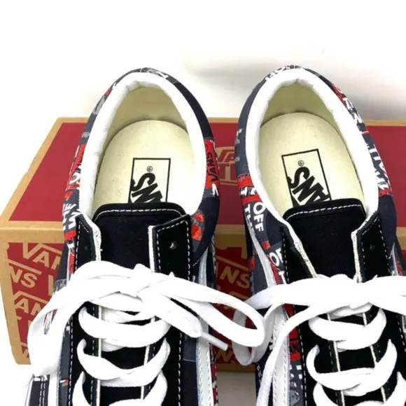 VANS Old Skool Shoe Casual Low Top Canvas Suede Red Black Men's Size VN0A4U3BWZ4