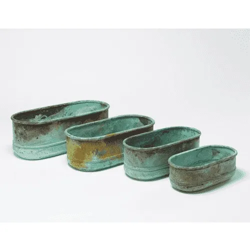 Verdigris Copper Planters - s/4