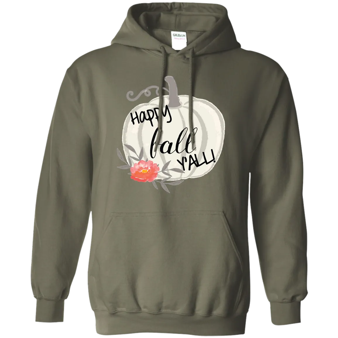Watercolor Pumpkin Gildan Hoodie – Cozy Autumn Style