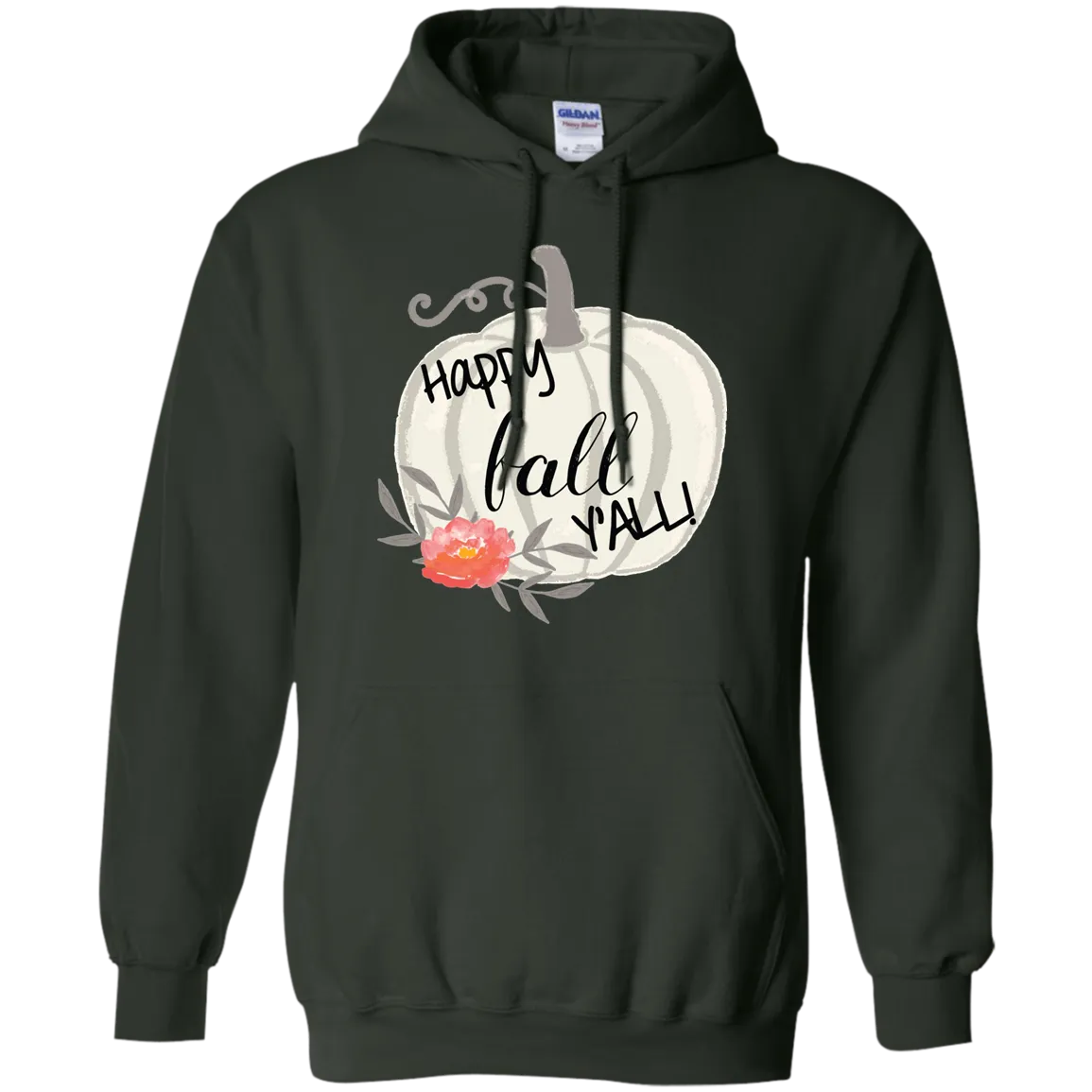 Watercolor Pumpkin Gildan Hoodie – Cozy Autumn Style