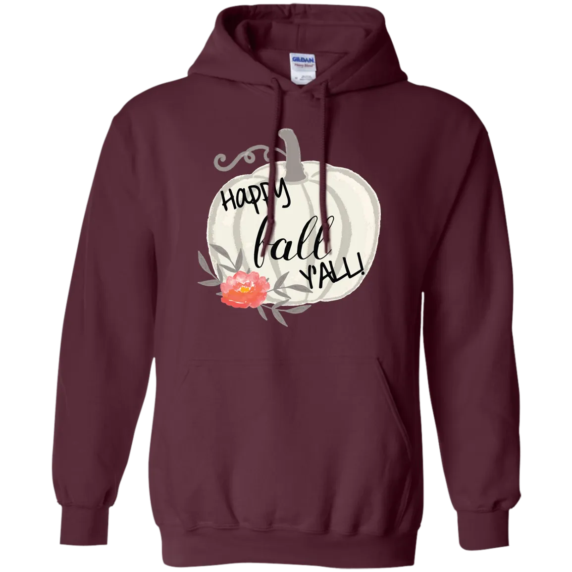 Watercolor Pumpkin Gildan Hoodie – Cozy Autumn Style