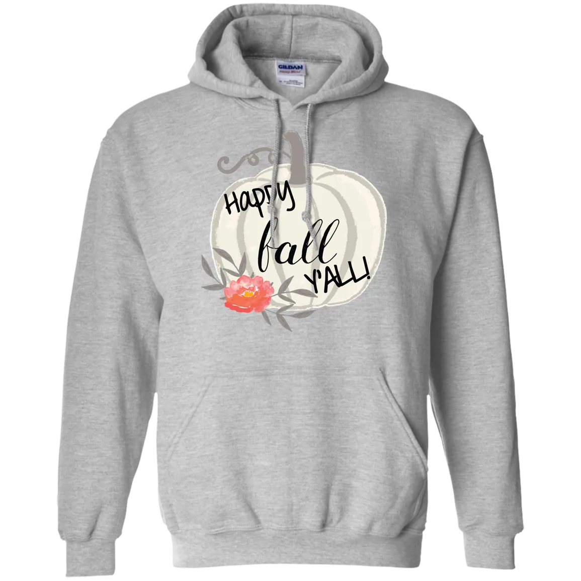 Watercolor Pumpkin Gildan Hoodie – Cozy Autumn Style
