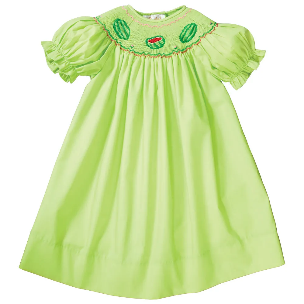 Watermelons Apple Green Smocked Bishop