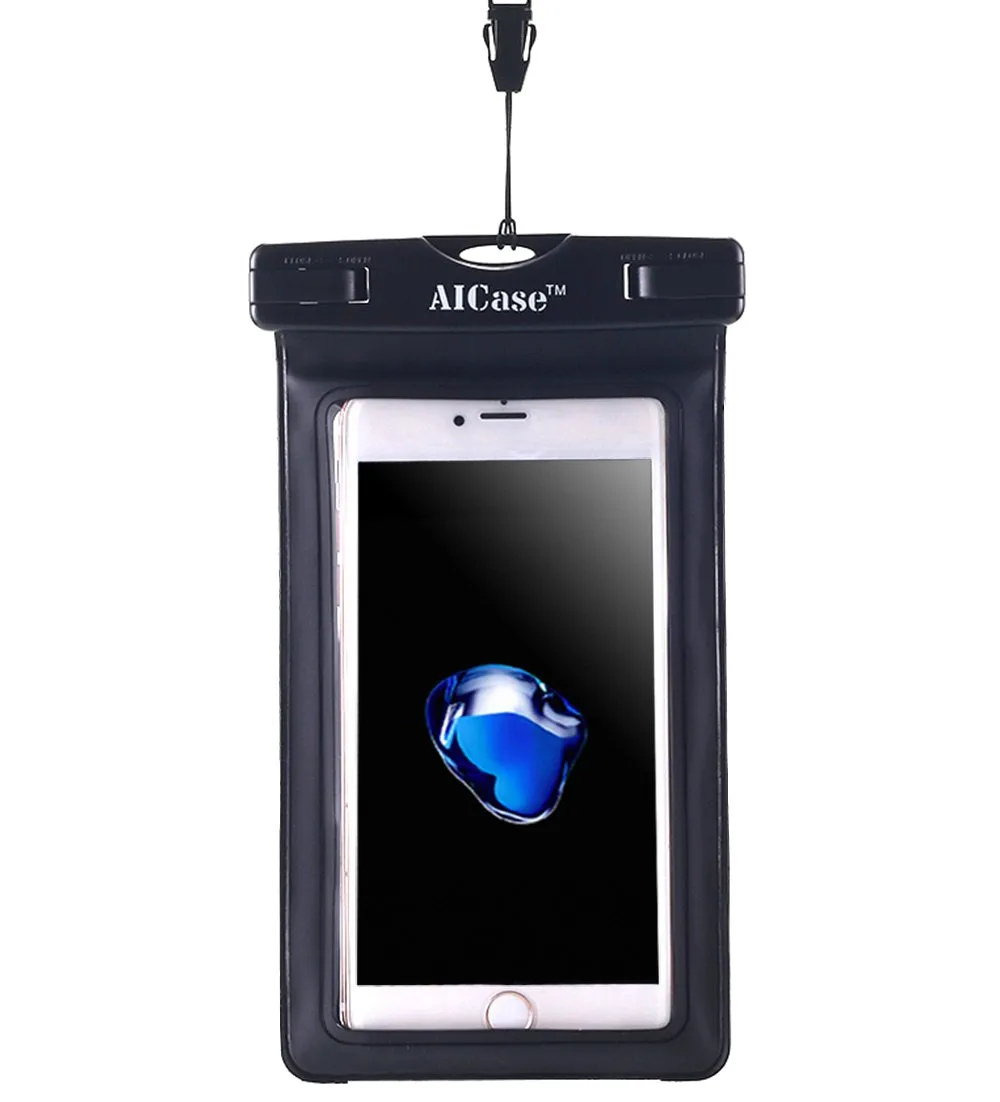 Waterproof Case Universal Dry Bag Pouch & Neck Strap for Smartphones 5.5" less