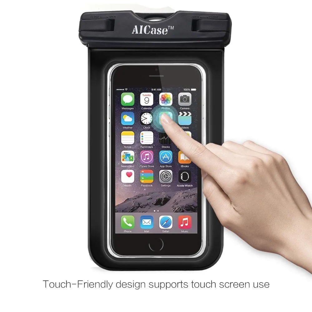 Waterproof Case Universal Dry Bag Pouch & Neck Strap for Smartphones 5.5" less