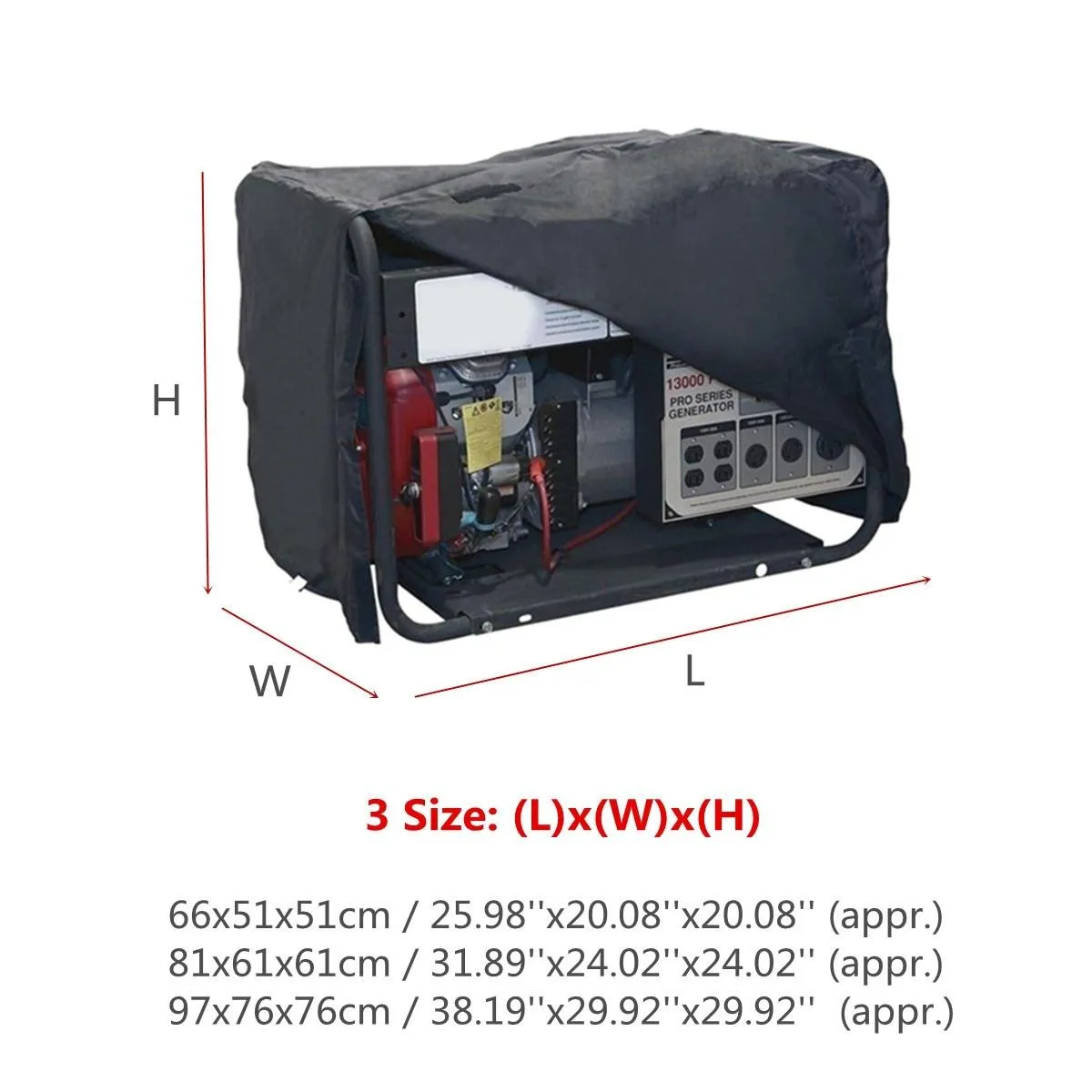 Waterproof Generator Cover - 66X51X51Cm - Black Oxford Cloth