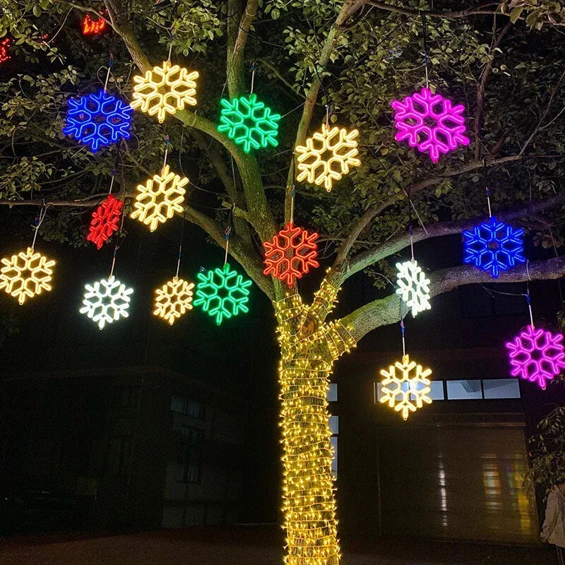 Waterproof LED Snowflake Light – Festive Outdoor Decoration with Copper Wire