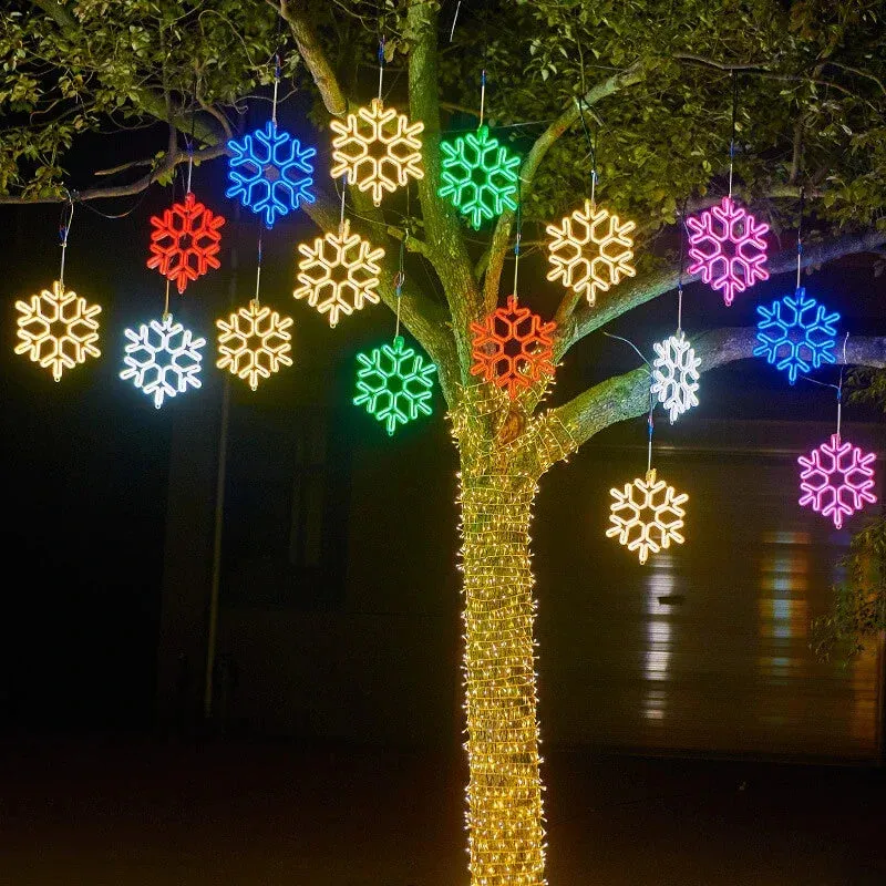 Waterproof LED Snowflake Light – Festive Outdoor Decoration with Copper Wire