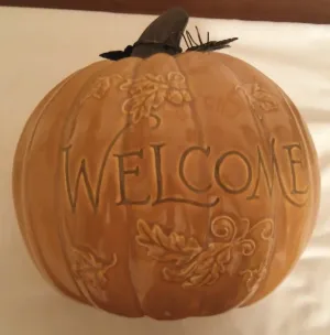 WELCOME CERAMIC PUMPKIN
